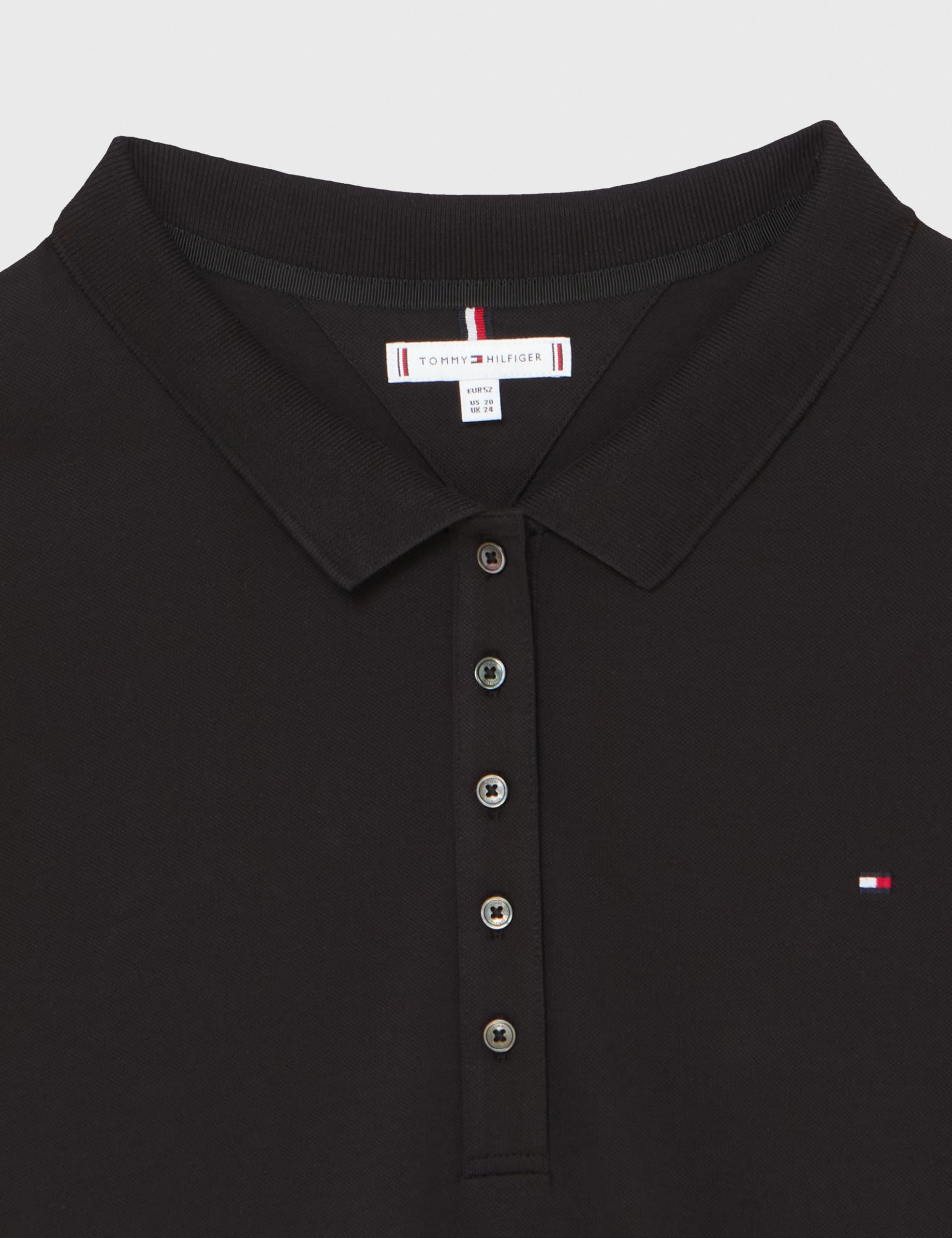 Tommy Hilfiger Damskie polo CRV 1985 Reg Pique Ss S/S Polo, czarne, 48, Czarny, 48