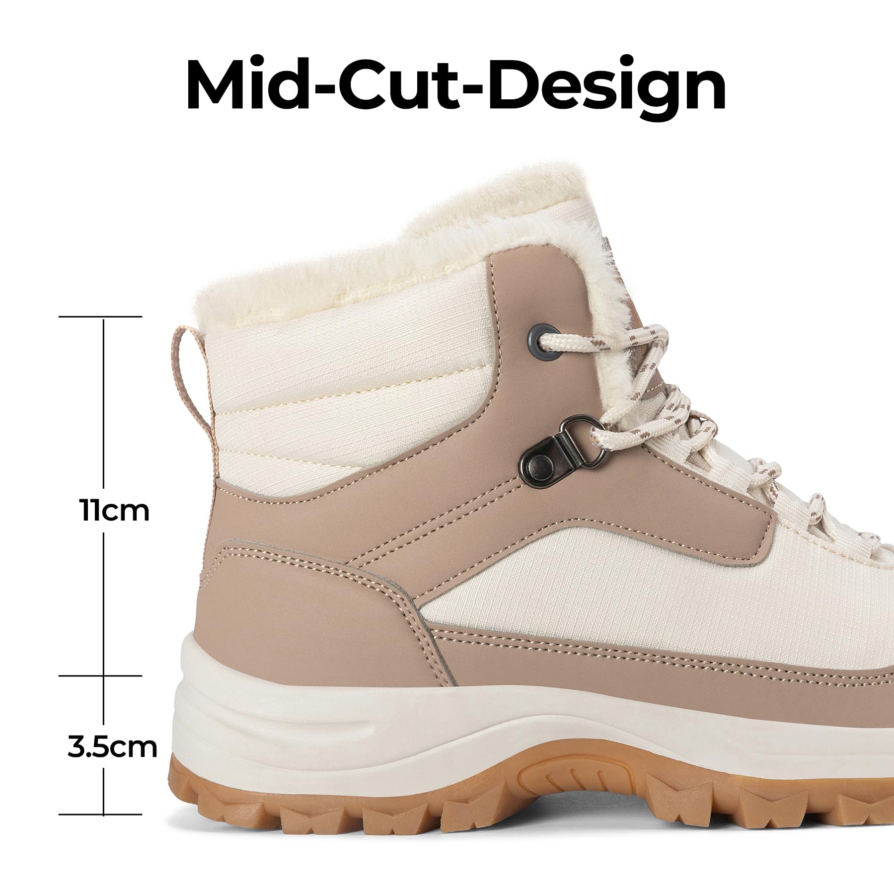 Mishansha Winterschuhe Damen Gefüttert mit Schnürung Gr.36-42