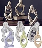 Thinker Silicone Molds 3PCS Set - 3D Abstract Candle, Soap & Resin Molds - Premium Flexible, Reusable & BPA Free - for DIY Home Decor, Craft Gifts Making (Perfect for Beginners)