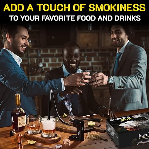 Miniatura 4 de Infusor de humo de madera - Kit de iniciación, 12 piezas, máquina ahumadora con accesorios y astillas de madera y luces LED, cúpula de vidrio de 9 x