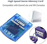 Vista 2 de Mekela Tarjeta de memoria de 512 MB 8192 bloques compatible con Wii Gamecube Game Cube NGC GC azul