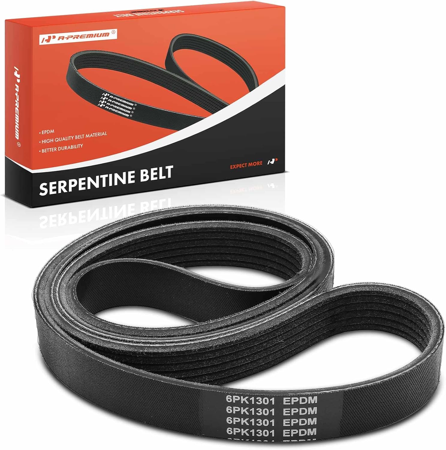 A-Premium 51.22 Inch Engine Serpentine Drive Belt Compatible with Nissan Altima 2019-2022, Rogue 2021-2022, Axxess 1990-1995, Stanza 1990-1992 & Ford Focus 2012 & Mitsubishi Outlander Sport
