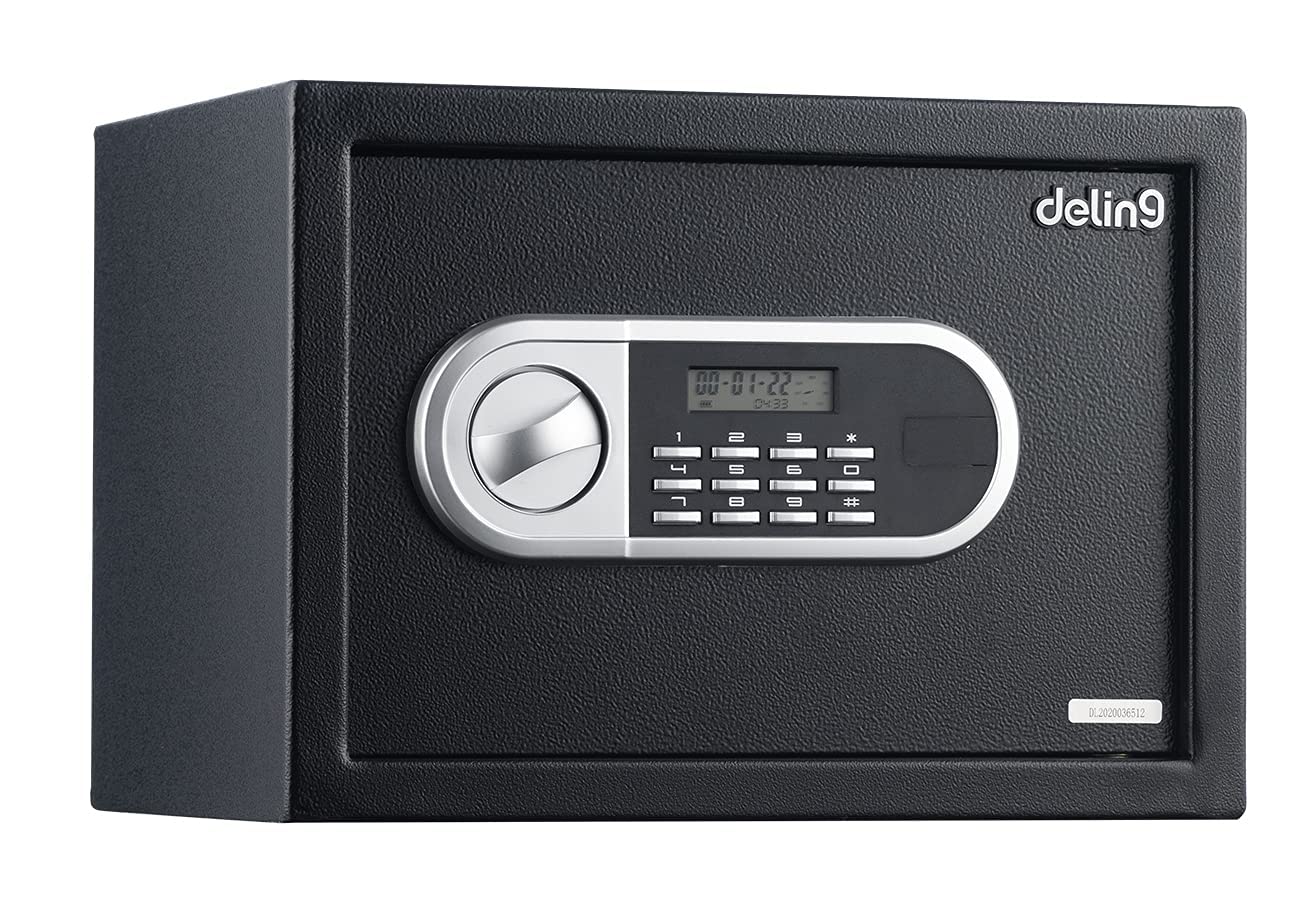 Security Safe and Lock Box,Electronic Digital Safe,Money Box and Deposit Box for Cash Gun Jewelry,Wall or Cabinet Anchoring Design for Home Office Hotel Business