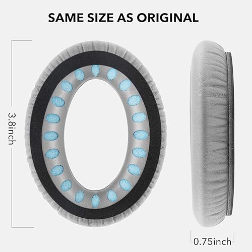 Miniatura 10 de Almohadillas de repuesto para auriculares Bose Quiet Comfort 35 compatibles con auriculares Bose QC 3535 II hechos de espuma viscoelástica de piel