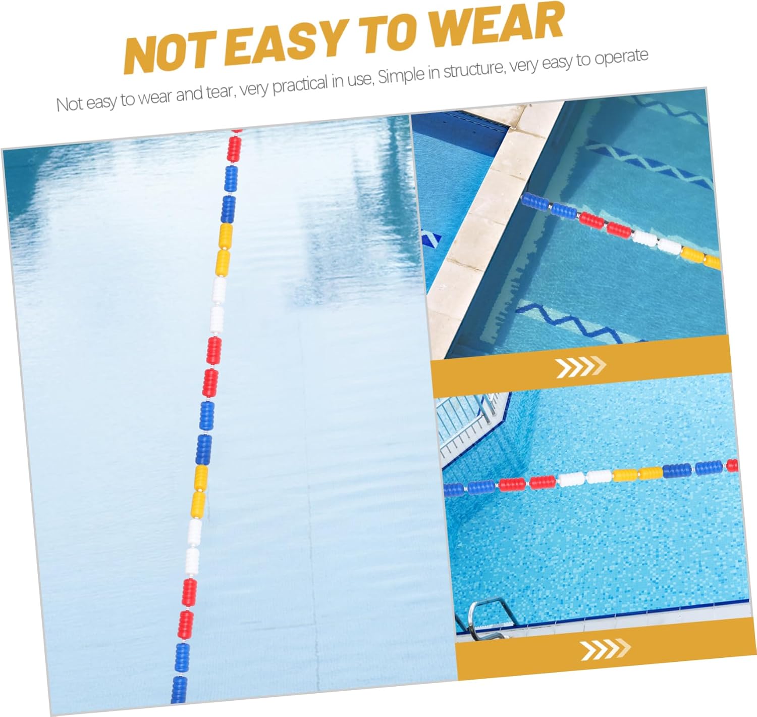 String of Pool Rope Float Swimming Pool Safety Divider Buoy Line with Float for Separation and Water Zone Demarcation