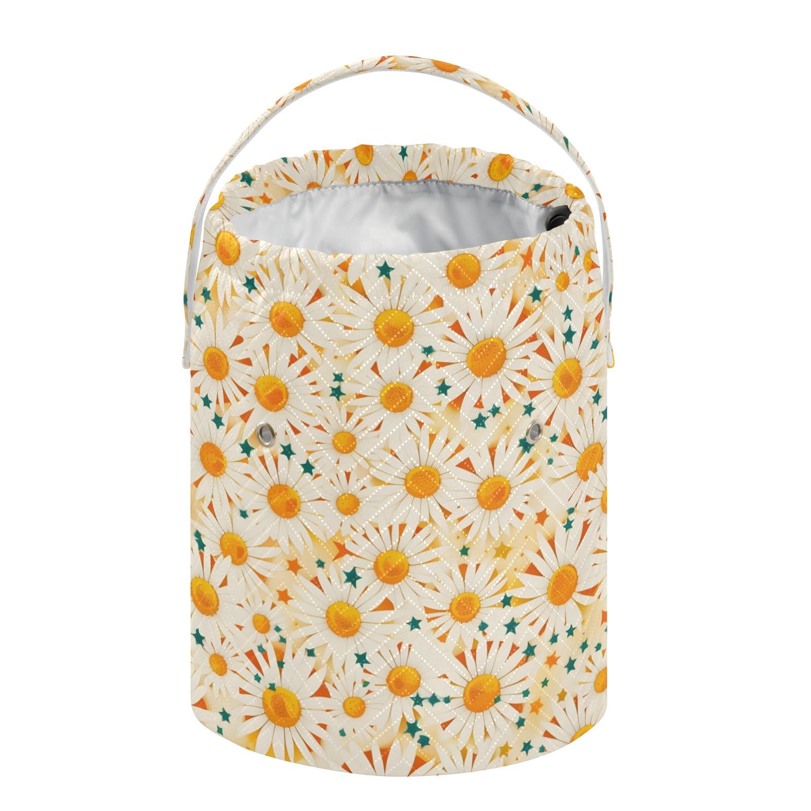 Yarn Storage Bag Small Crochet Bag Knitting Bag Organizer Summer Daisy Flower Yarn Bags for Crocheting Basket