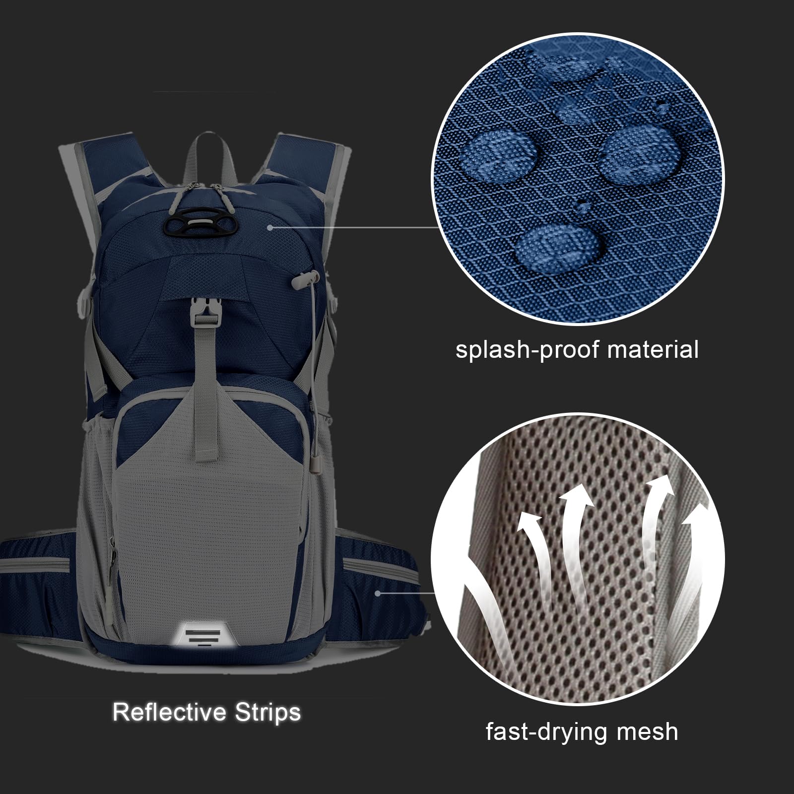 Mochila de ciclismo transpirable impermeable, mochila de bicicleta de montaña con funda para casco, mochila de hidratación térmica para MTB, correr, senderismo, esquí, caminata