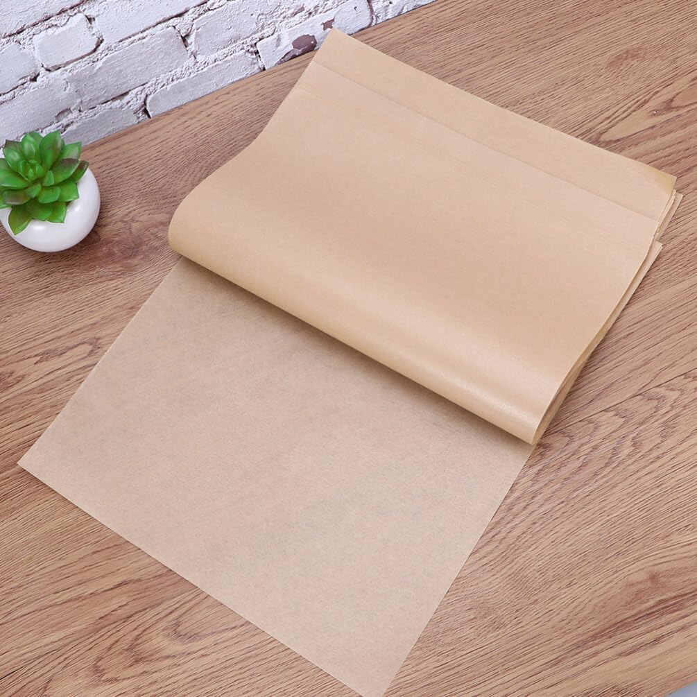 100sheets Unbleached Parchment Paper for Baking Non-stick Cooking Paper Sheets Oil Resistant High Temperature Safe Baking