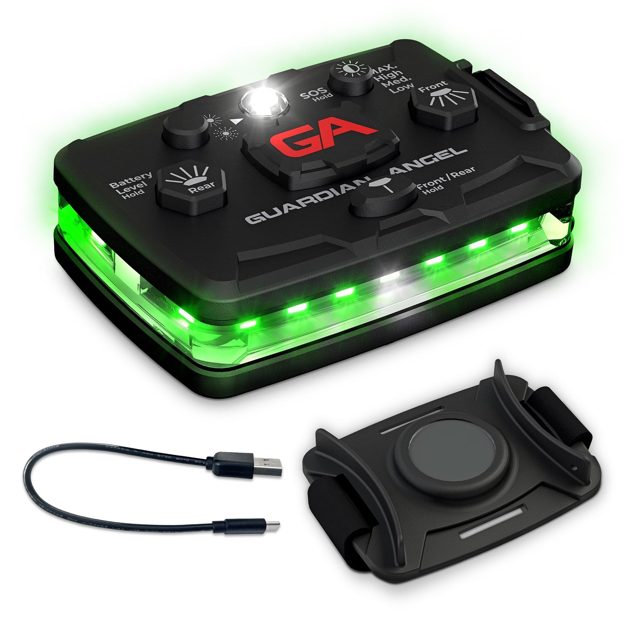 Guardian Angel Elite Safety Light - Green Front &amp; Green Rear