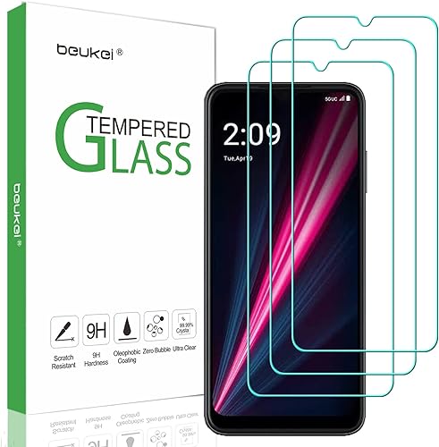 Miniatura 1 de (3 unidades) (6.82 pulgadas) Compatible con T-Mobile Revvl 6 Pro 5G / Revvl 6x Pro 5G Protector de pantalla de vidrio templado, sensible al tacto,