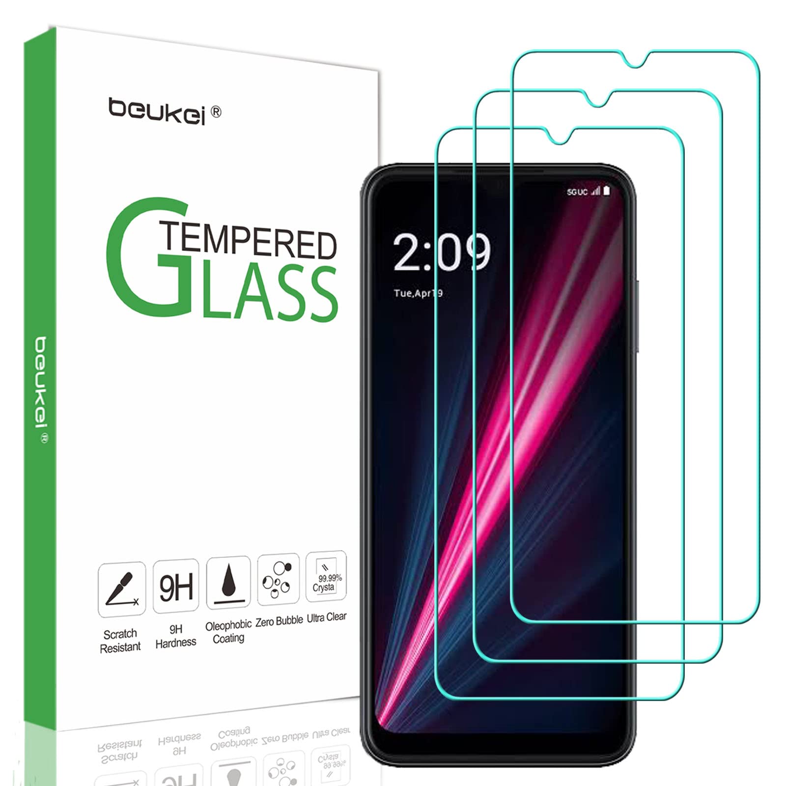 (3 Pack) (6.82 inch) Compatible for T-Mobile Revvl 6 Pro 5G / Revvl 6x Pro 5G Screen Protector Tempered Glass,Touch Sensitive,Case Friendly, 9H Hardness