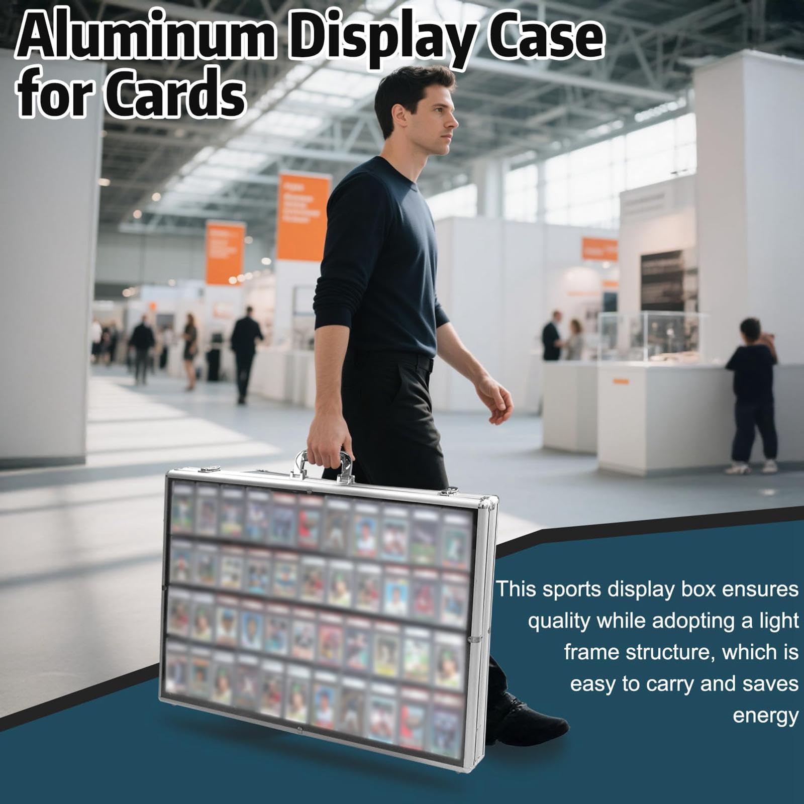 Kokiya Card Display Case Aluminum Alloy Trading Cards Case Lockable for Sports Card TCG — view 3