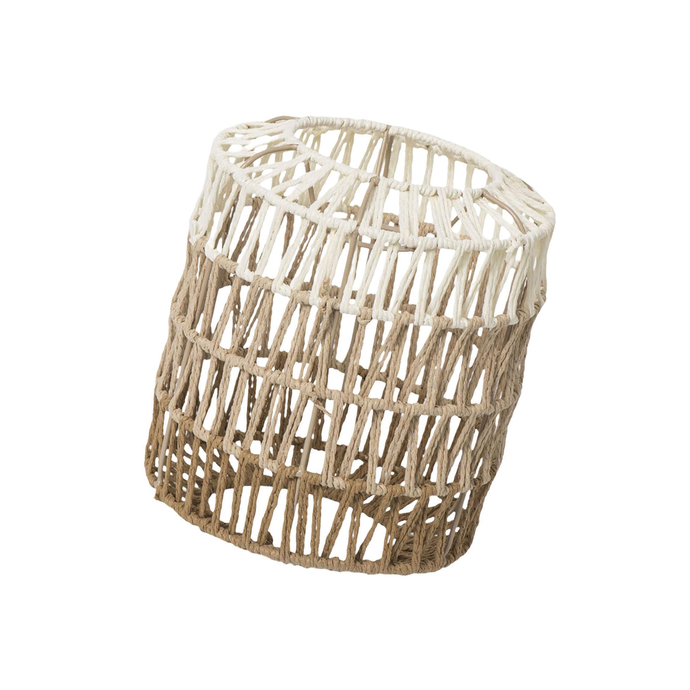 Mophrati Light Easy Installation Woven Hanging Lampshade Add Rustic Charm To Space With Paper Rope And Iron Paper Rope Lampshade Fixture Shade Woven Lamp Shade