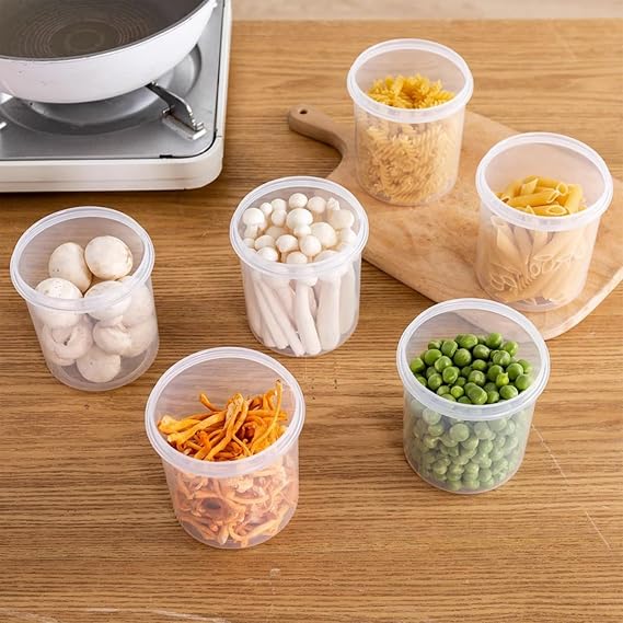 Overnight Oats Jar Container set 4, 500ml Overnight Oats Container with Lids, BPA-Free Plastic Jars,Cereal Milk Vegetable Fruit Salad Jam Protein Porridge Clear Storage Containers (4pcs)