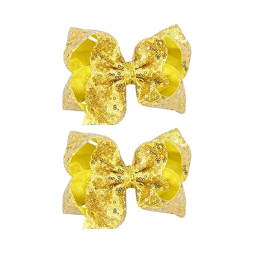 4 pinzas grandes para el cabello para niñas de 5.5 pulgadas, hechos a mano, cinta brillante con purpurina, pinzas de cocodrilo, accesorios para el