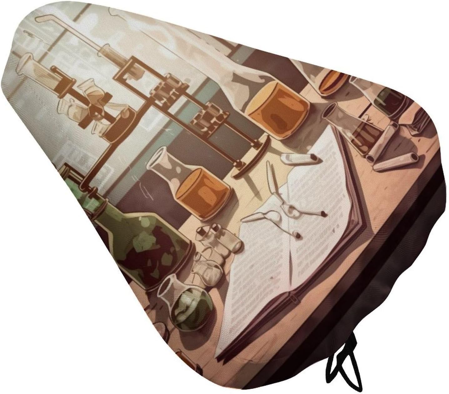Chemistry Lab Bike Seat Cover Water-Repellent Exercise Bike Seat Cushion Bicycle Saddle Cover with Drawstring Rain Snow Dust Covers for City Mountain Road Biking