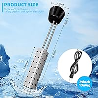 Vista 3 de Calentador de agua de inmersión de 2000 W, diseñado para mini piscinas y bañeras inflables, calentador de piscina para piscina sobre el suelo