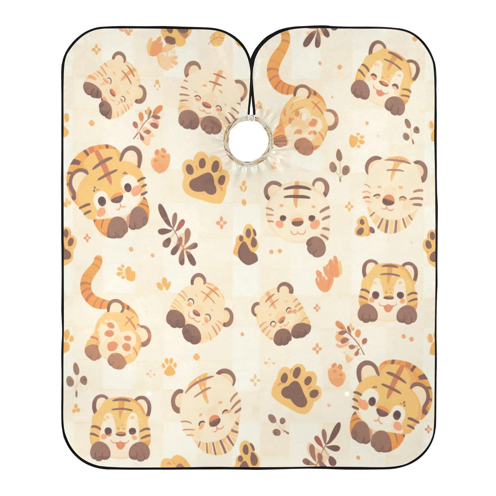 Kigai Cute Tigers Hair Cutting Cape for Men & Women Waterproof Barber Cape Professional Hairdressing Salon Styling Apron with Adjustable Closure Snap