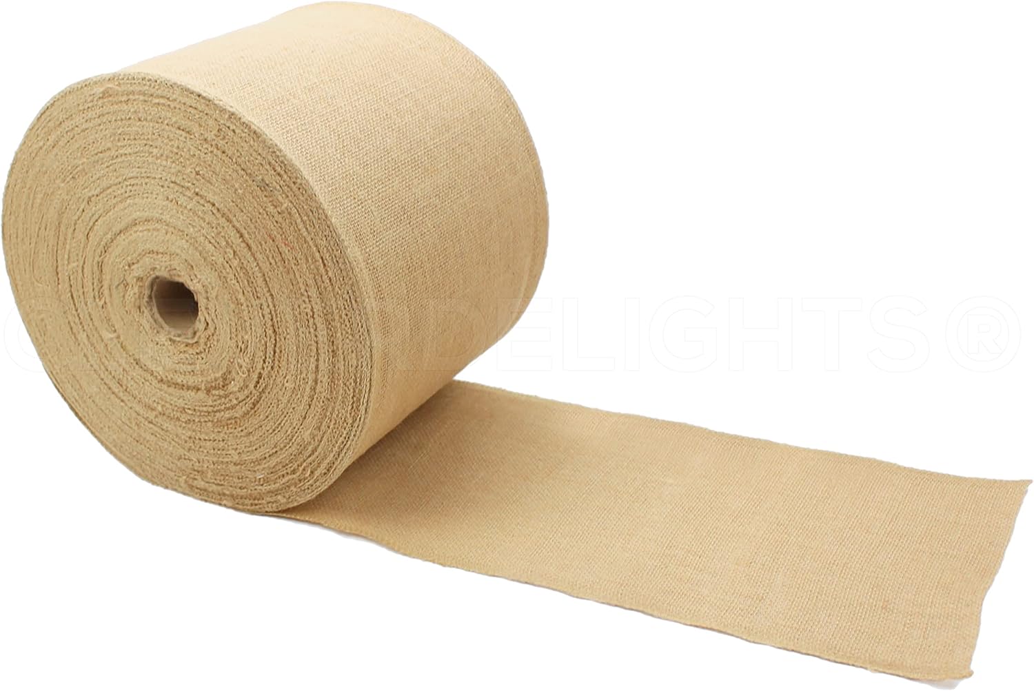 CleverDelights 6" Premium Burlap Roll - 100 Yards - No-Fray Finished Edges - Jute Burlap Fabric