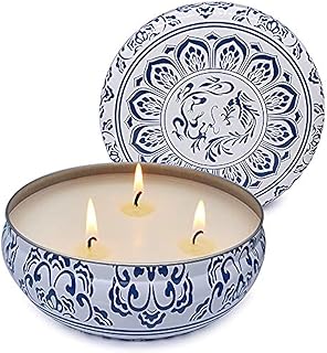 Citronella Candle Outdoor Large 3 Wick 13.5oz Soy Wax Candle with Lid for Patio Porch, 75 Hour Burn