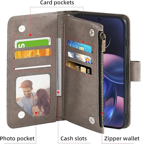 Miniatura 3 de Asuwish Funda para teléfono Motorola Moto Edge 2022MotoEdge 5G UW 2022 con protector de pantalla de vidrio templado y tarjetero abatible, accesorios