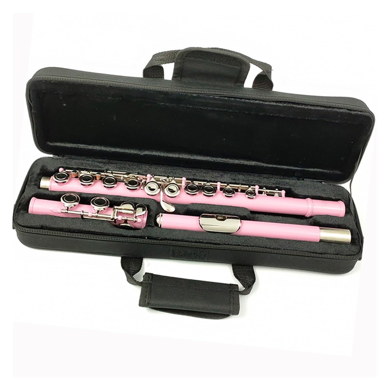 flauta travesera Flauta De 16 Orificios, Orificio Cerrado, Llave C, Instrumento, Cuproníquel, Niquelado, Flauta Rosa Con Llave E instrumento de flauta profesional