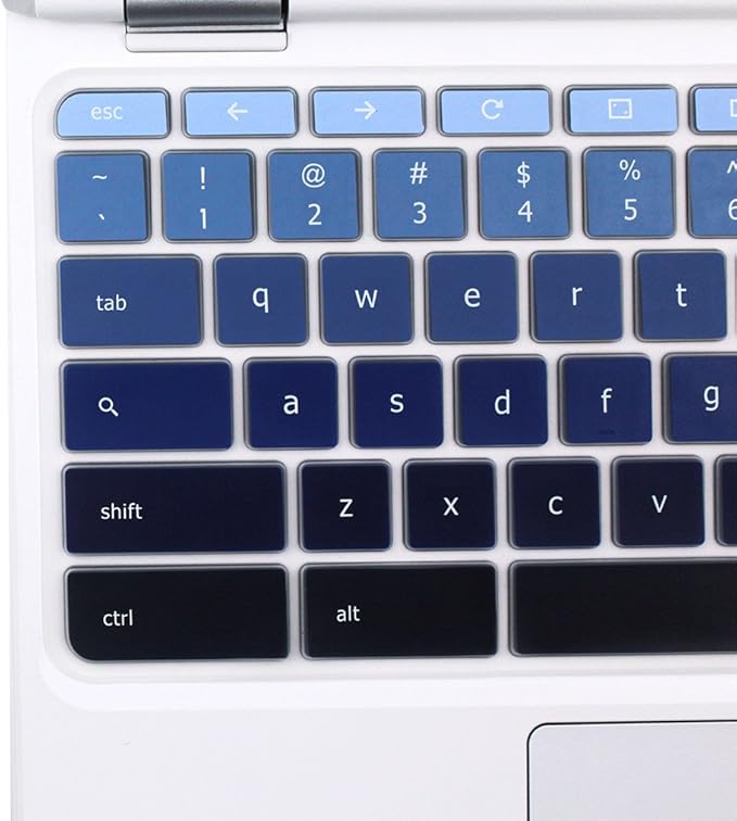Funda protectora de silicona para teclado YYubao compatible con Acer Chromebook R11 (Azul degradado) miniatura 4