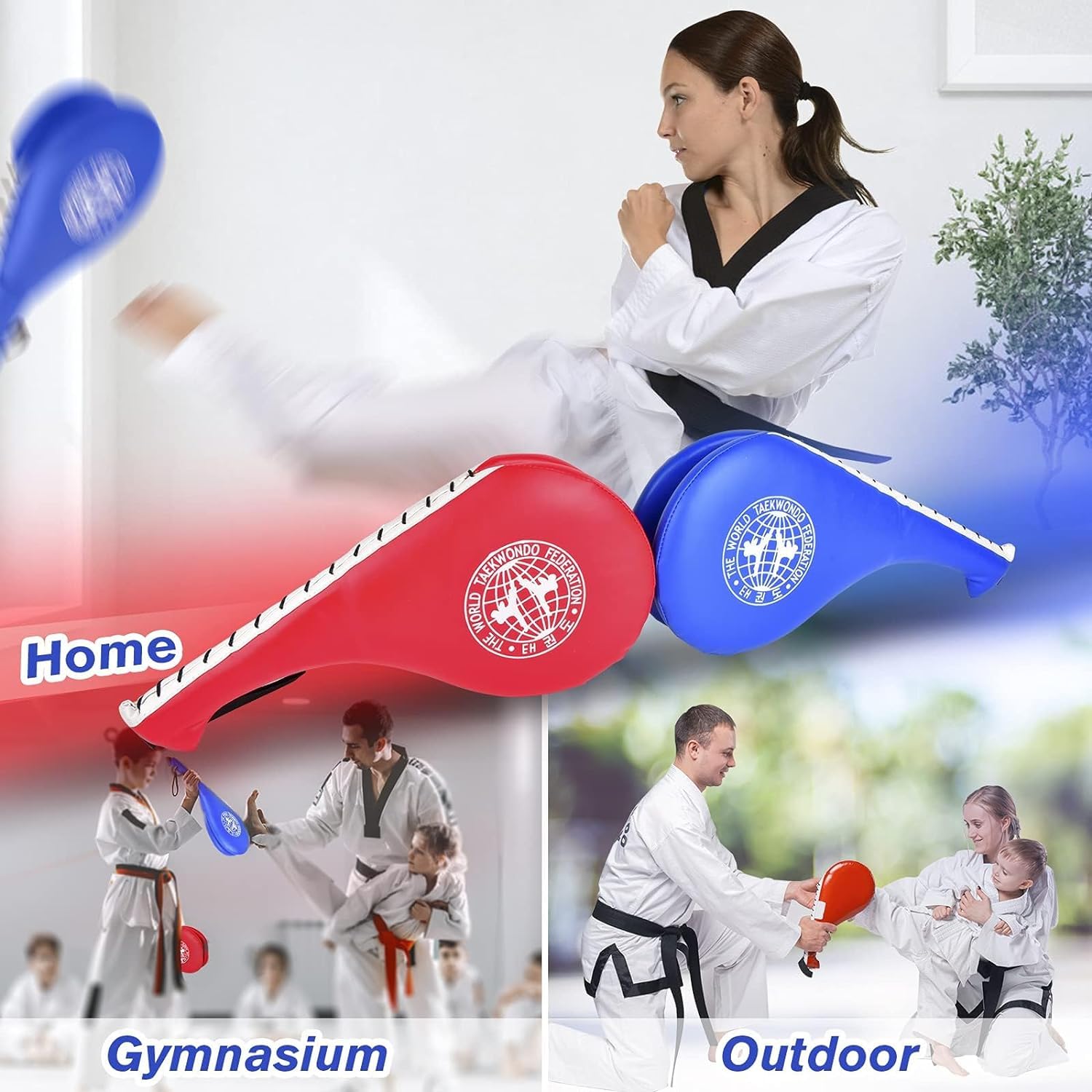 Taekwondo Double Kick Target Pads Trwałe podkładki bokserskie Sprzęt do sztuk walki Karate Kickboxing Punch Pads MMA Practice dla dzieci młodzieży dorosłych