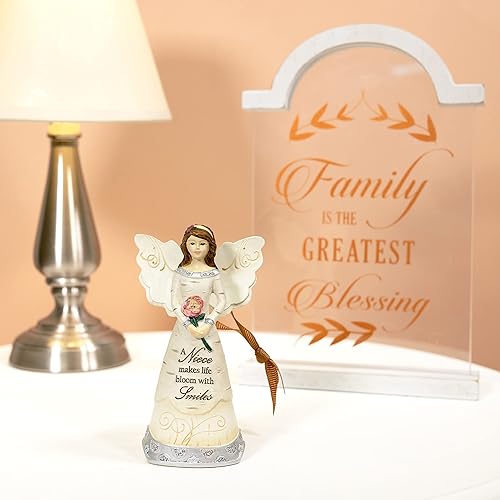 Miniatura 6 de Pavilion Gift Company 82350 - Adorno de sobrinafigura de ángel, 4 12 pulgadas, plateado