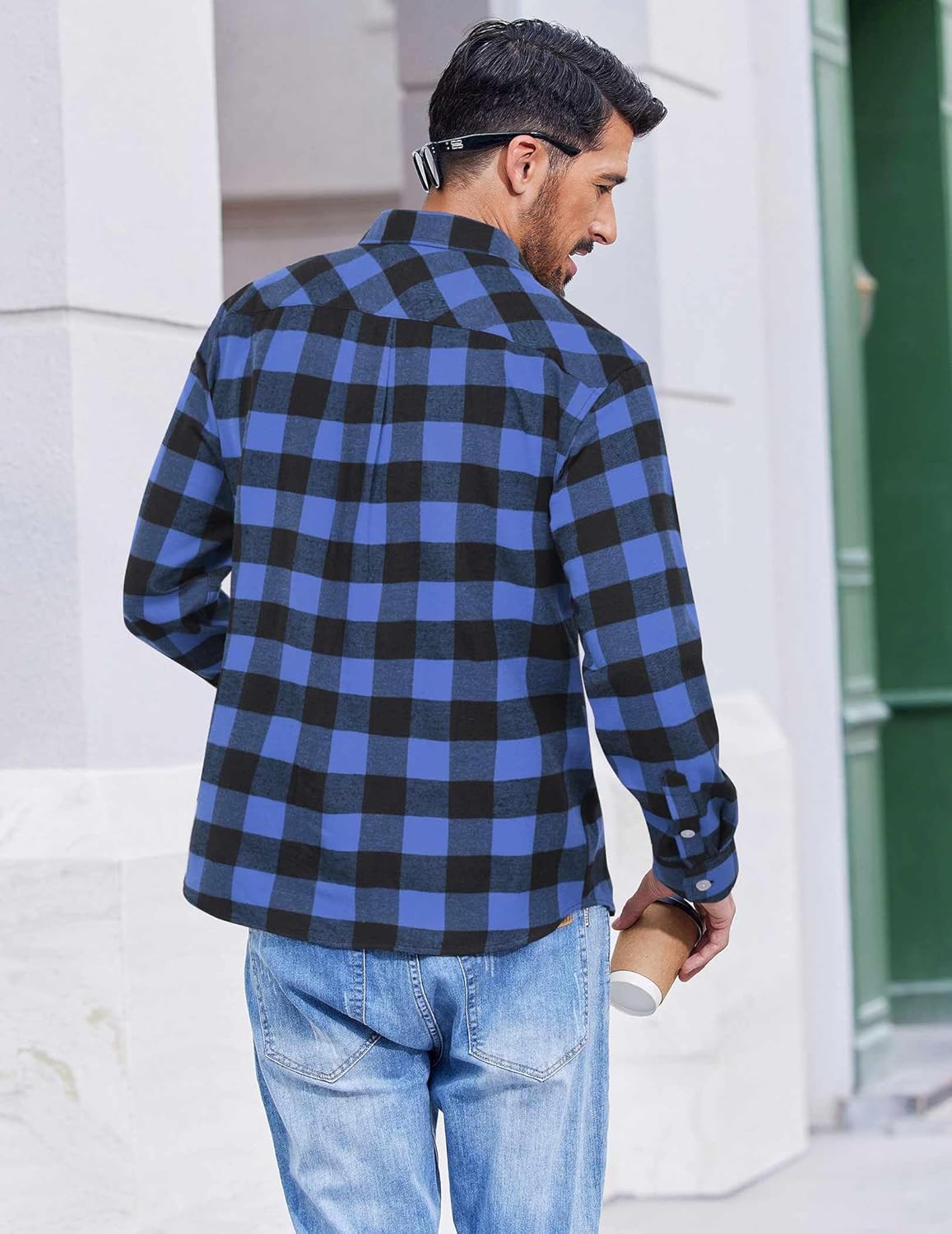 COOFANDY Mens Flannel Shirts Long Sleeve Casual Plaid Button Down Shirt Cotton Shirt Cowboy Work Shirts with Pockets - Image 6