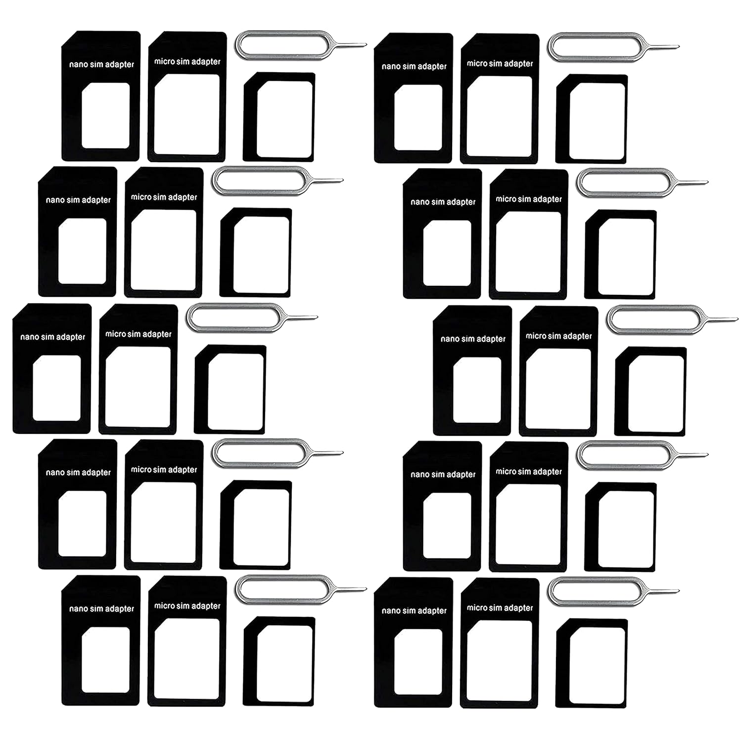 Storite 10Pack SIM Card Adapter Kit Nano to Micro Nano to Regular