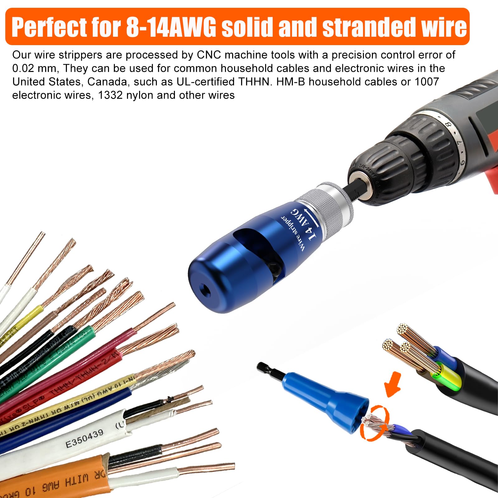 Wire Twister Tool For Drill, 8/10/12/14 Awg Wire Stripper For Drill - View #4