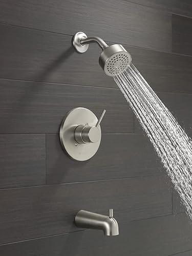 Miniatura 38 de Delta Faucet Kit moderno de grifo de ducha de la serie 14, color negro mate, con cabezal de ducha de un solo rociador, color negro mate T14459-BL-PP