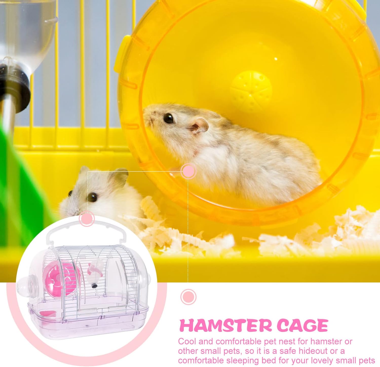 BESPORTBLE 1pc Hamster Carrier Portable Travel Cage for Animals Like Hamsters Gerbils Guinea Pigs and Easy to Carry Comfortable and Secure