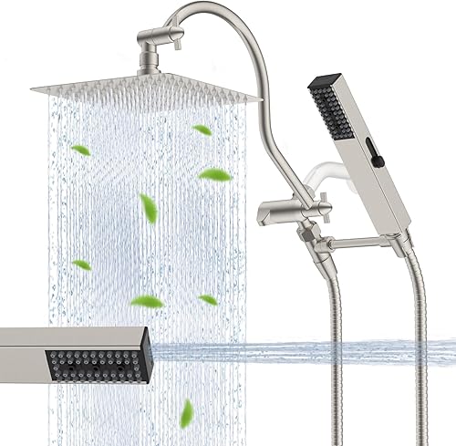 Miniatura 21 de Hibbent All Metal - Combo de Cabezal de Ducha de Lluvia Filtrado de 10 pulgadas, Varita de Ducha de Mano de Alta Presión, Brazo de Extensión Acabado