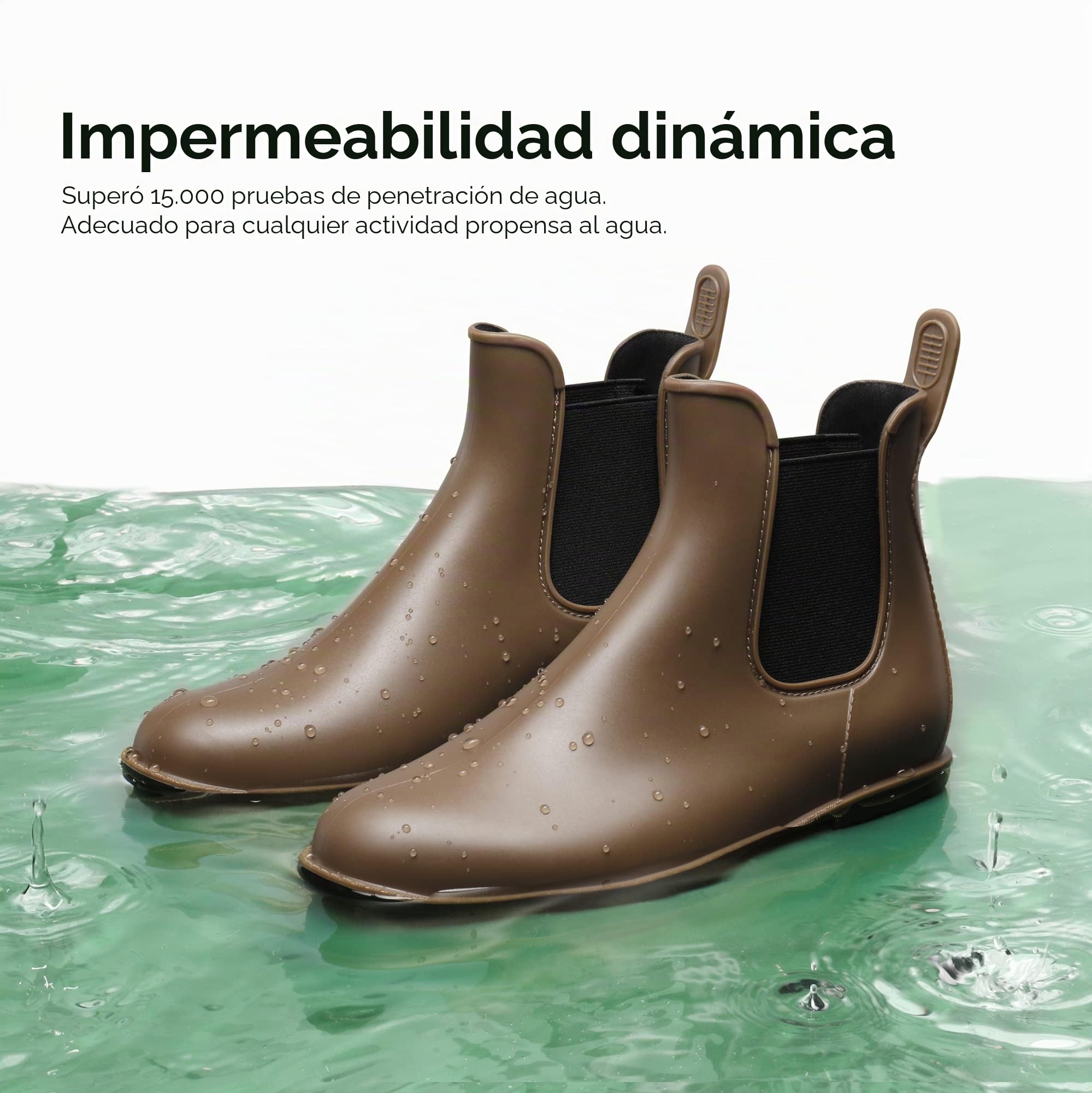 DREAM PAIRS Botas de Agua Mujer Chelsea Impermeable Wellington Botines de Goma Antideslizante Flexible