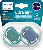 Philips Avent Ultra Air Pacifier 6-18 Months, 2 Pack, Unisex