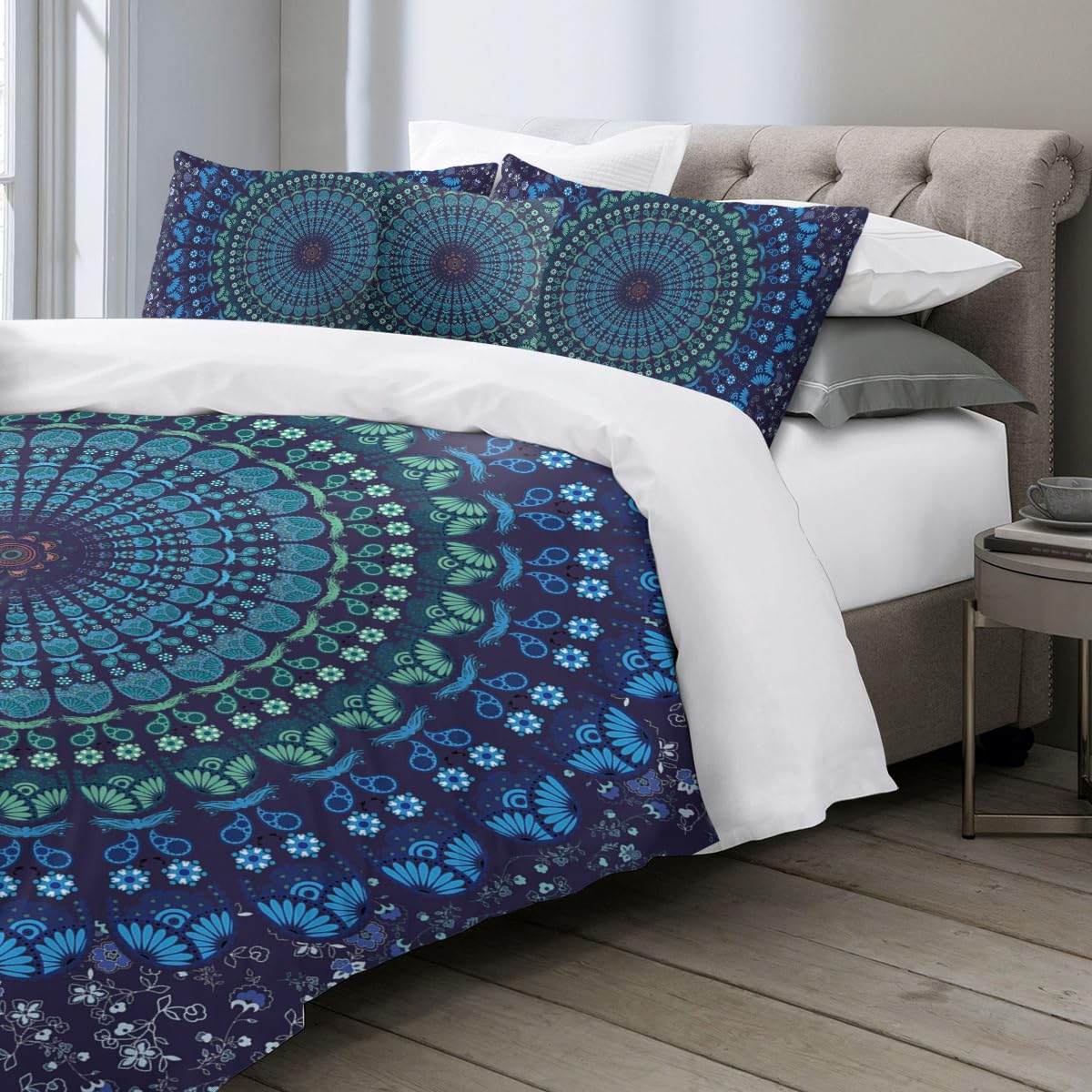Indien Fait À La Main Coton Mandala Couvre Lit Tapisserie
