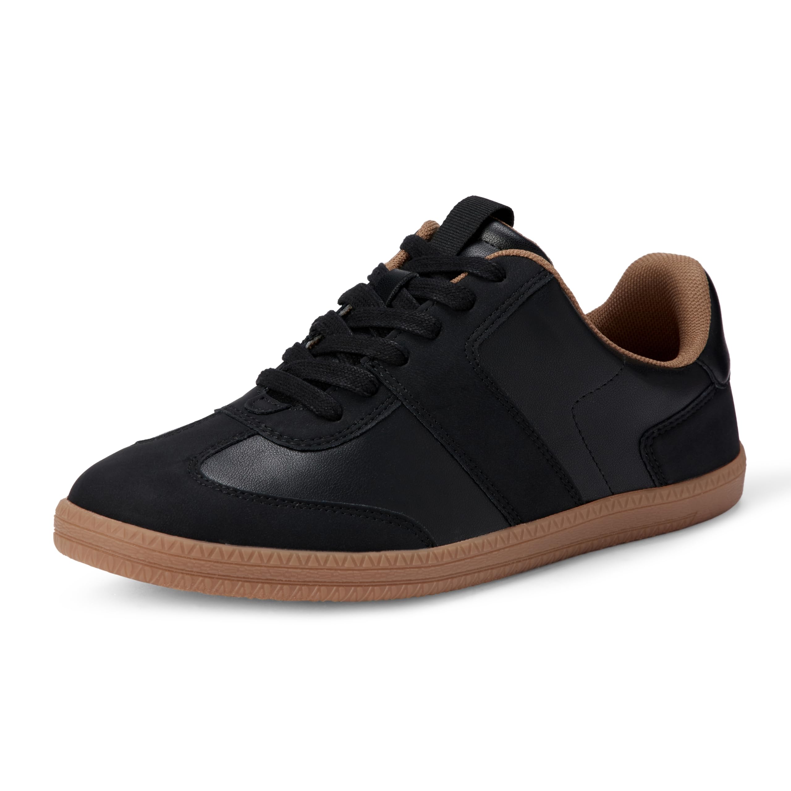 Amazon Essentials Damen Niedriger Retro-Sneaker, Kunstleder und Kunstwildleder