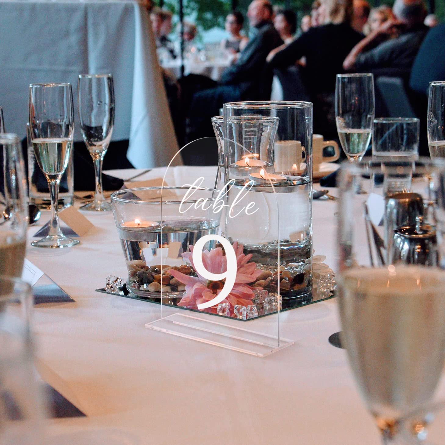 JINURY 8x10 Inch Clear Arch Acrylic Sign With Stand 5 Pack Blank Clear - View #11