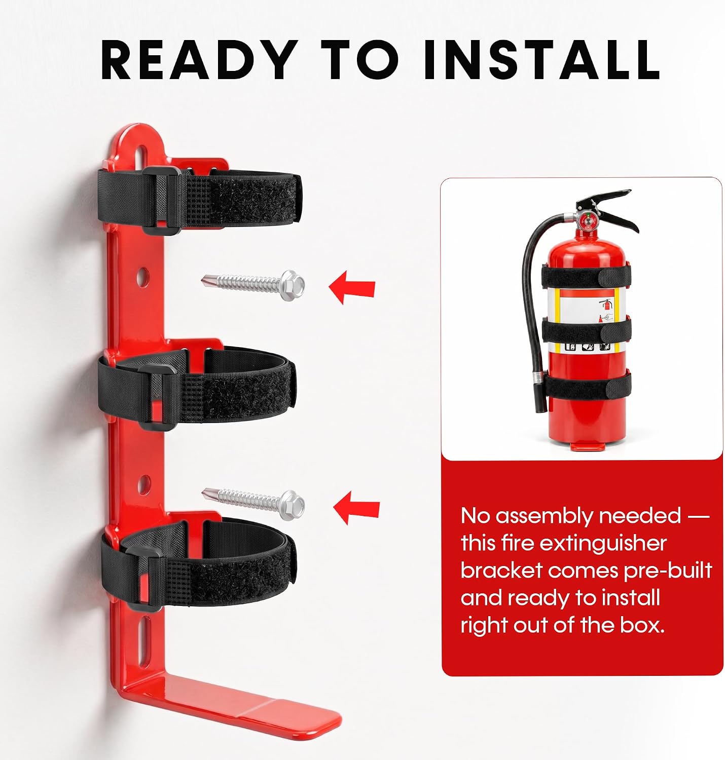 Quick Release Fire Extinguisher Mount Bracket for 2.5–5Lb ABC Extinguishers | Heavy-duty steel holder, quick release, fits truck, RV, boat, home & commercial use, Anti-Vibration