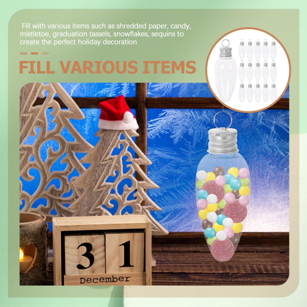 Bulb Shape Candy Bottle 20pcs 35ml Pet Party Favor Container