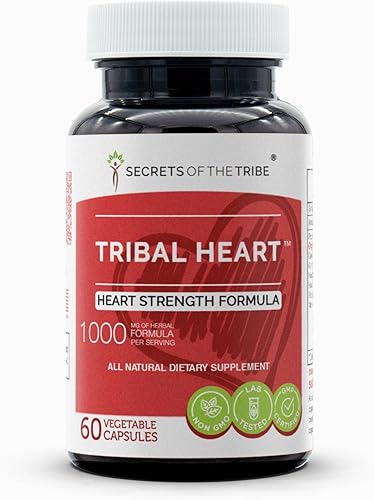 Secrets of the Tribe - Corazón tribal, fórmula de fuerza de corazón, mezcla de suplementos de hierbas (60 cápsulas)