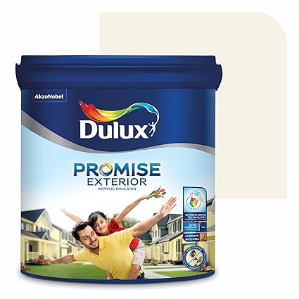 Dulux Promise Exterior Emulsion Paint (10L, Polar Heights) | Ideal for Exterior Walls | Smooth Finish | Anti-Peel & Anti-Crack | Long-Lasting Colors