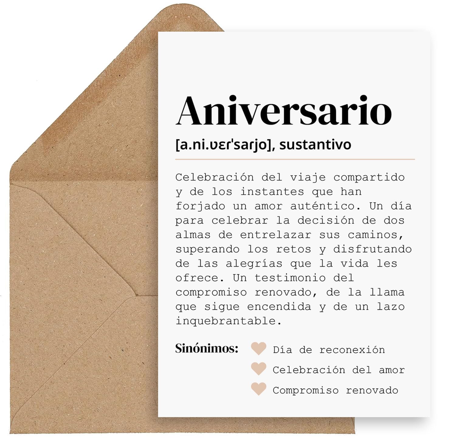 CONTRAXT CONTRAXT Tarjeta felicitacion aniversario pareja. Tarjeta postal regalo felicitacion de aniversario de boda novios parejas hombre mujer Boda de oro plata bronce con sobre (Aniversario)