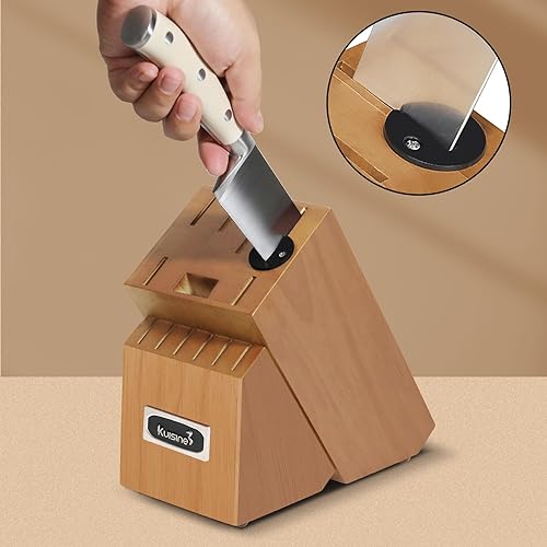 Miniatura 4 de Kuisine Juego de cuchillos de chef de cocina, mango ergonómico de hoja afilada de acero inoxidable de alto carbono, juego de cuchillos afilados con