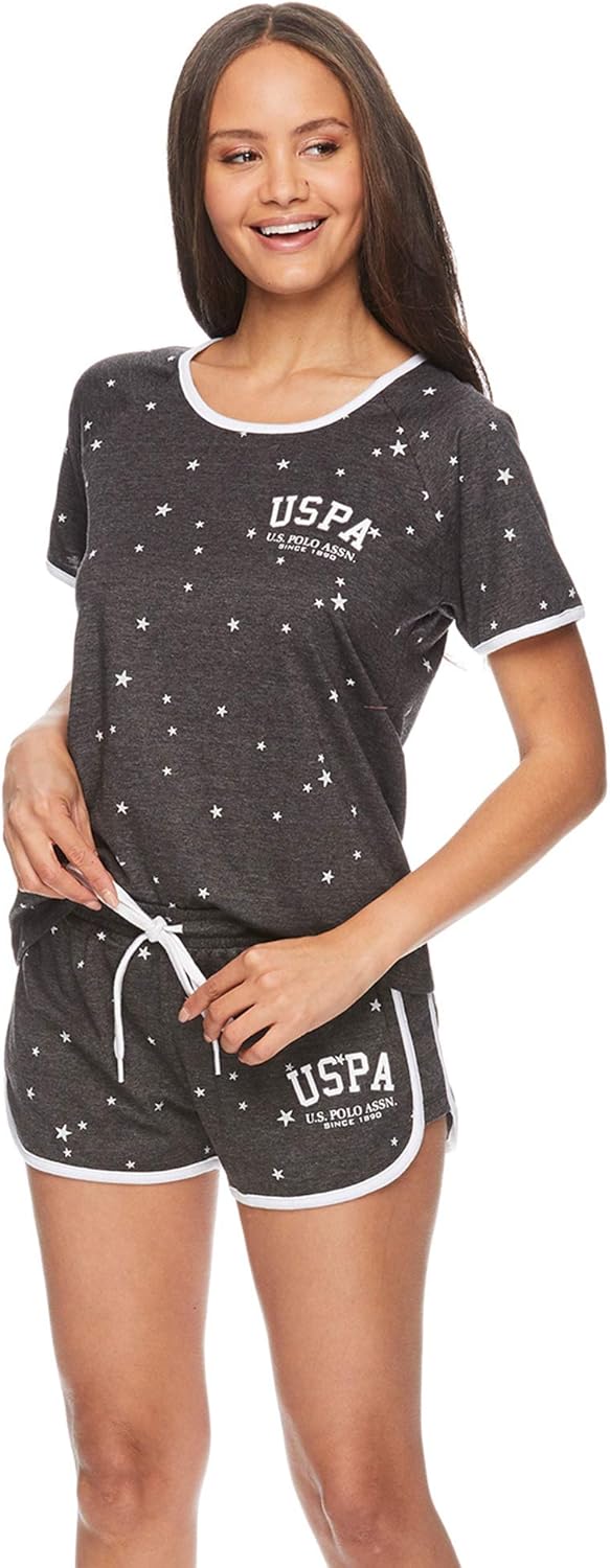 U.S. Polo Assn. Summer Pajamas for Women 2 Piece with Tee and Shorts, Summer PJs Set, Short Pajama Set for Women - Image 5