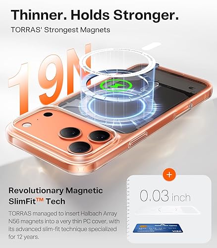 Vista 37 de TORRAS Funda magnética delgada para iPhone 17 PRO MAX, funda ultradelgada para teléfono 17 ProMax compatible con MagSafe, ligera, antiarañazos