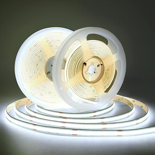 Miniatura 11 de Tira de luces LED COB con certificación UL, luces LED DC de 24 V, tiras de LED súper brillantes y flexibles, 16.4 pies, 4000 K, blanco natural, CRI