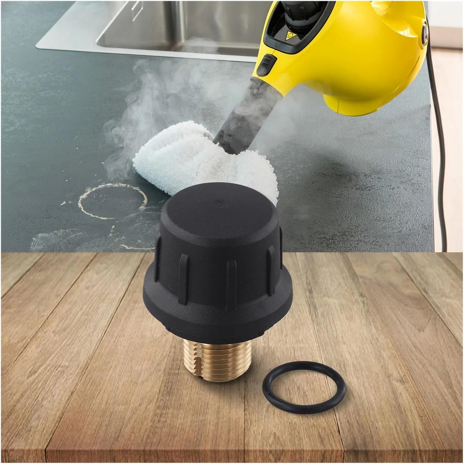 Steam Cleaner Replacement Brass Safety Valve, Compatible with Karcher SC1/SC2/CTK10/SC2D, Vacuum Cleaner Pressure Release Component(1PCS)